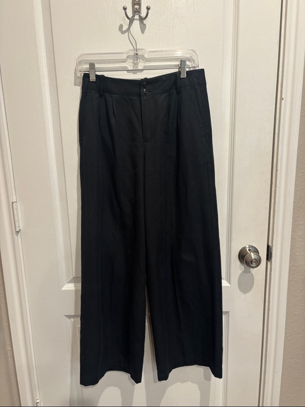 Madewell Black Wide-Leg Pants with Pleats 2P